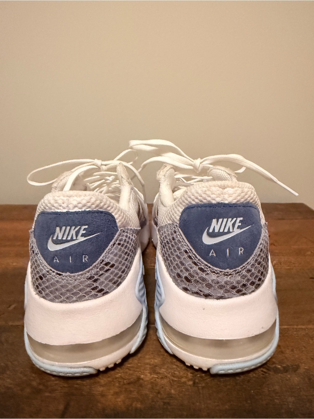 Nike White and Light Blue Women's Air Sneakers